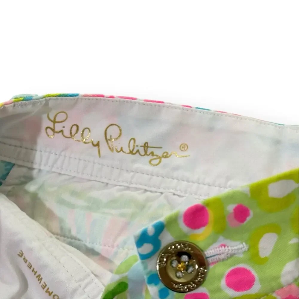 Lilly Pulitzer Callahan Shorts Size 4 Lovers Coral Floral Tropical Beach Preppy